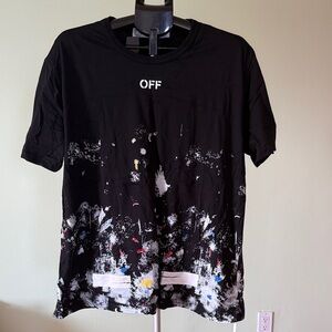 Off-White Black Artistic Splatter Tee